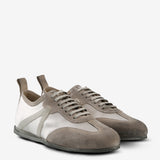 Grey sneakers, front view