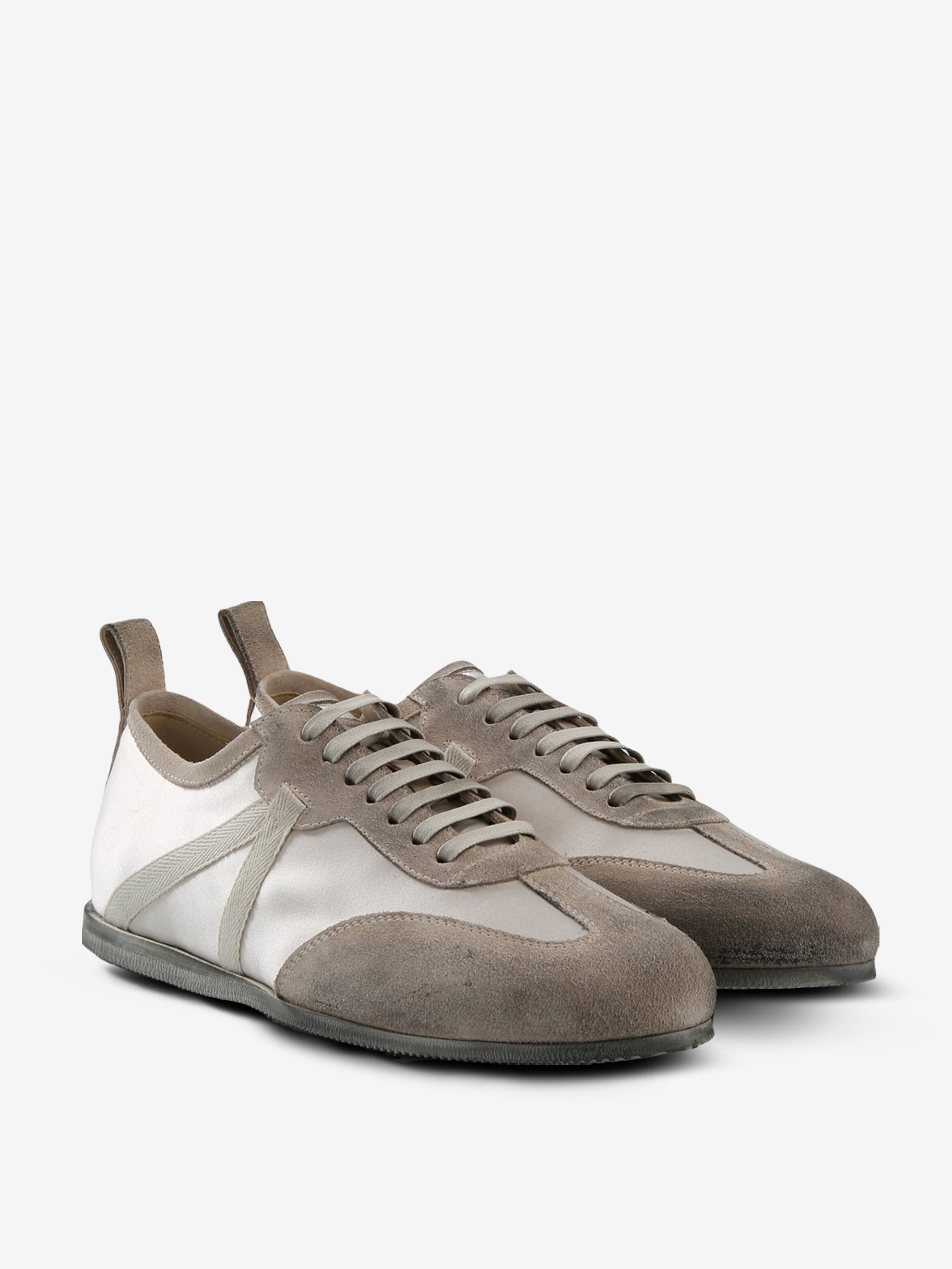 Grey sneakers, front view