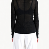 Black t-shirt, full body view