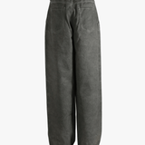 Grey pants worn by a person, showing the pants' fit