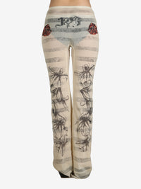 JEAN PAUL GAULTIER - Women Printed "Tattoo Marinière" Mesh Trouser