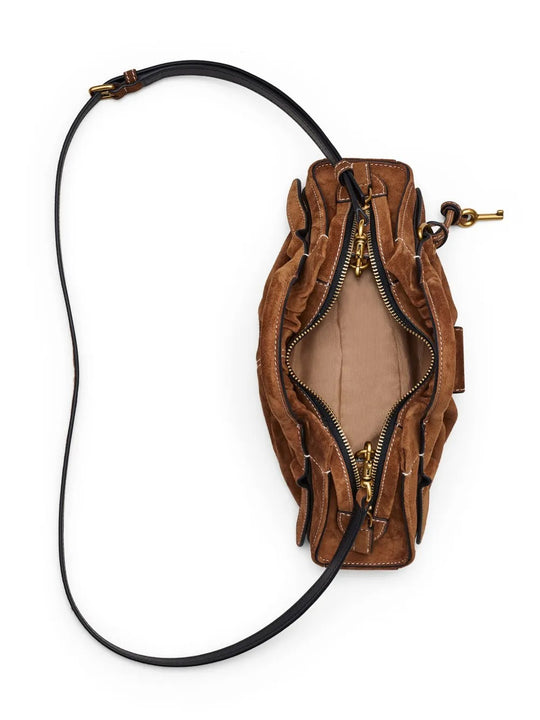 Brown handbag,front view