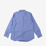 Blue shirt, back view