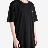 Black t-shirt, full body view