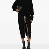 Black skirt, full body view