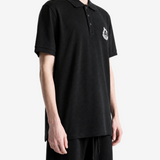 Black t-shirt, full body view
