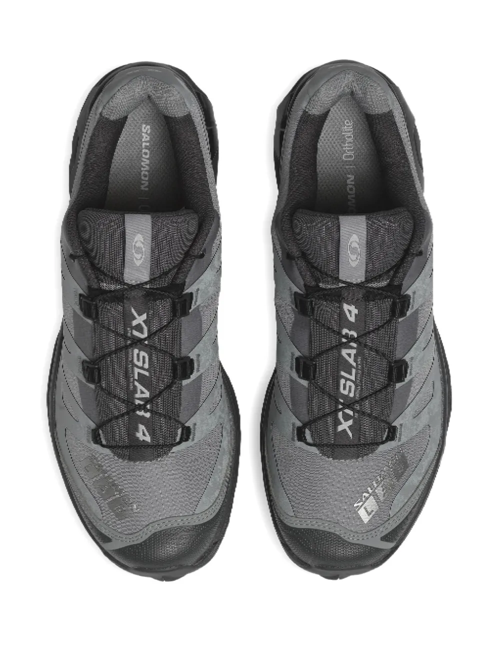 Grey sneakers, top view