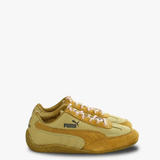 Yellow sneakers, front view