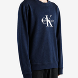 Navy hoodie worn by a person, showing the hoodie fit