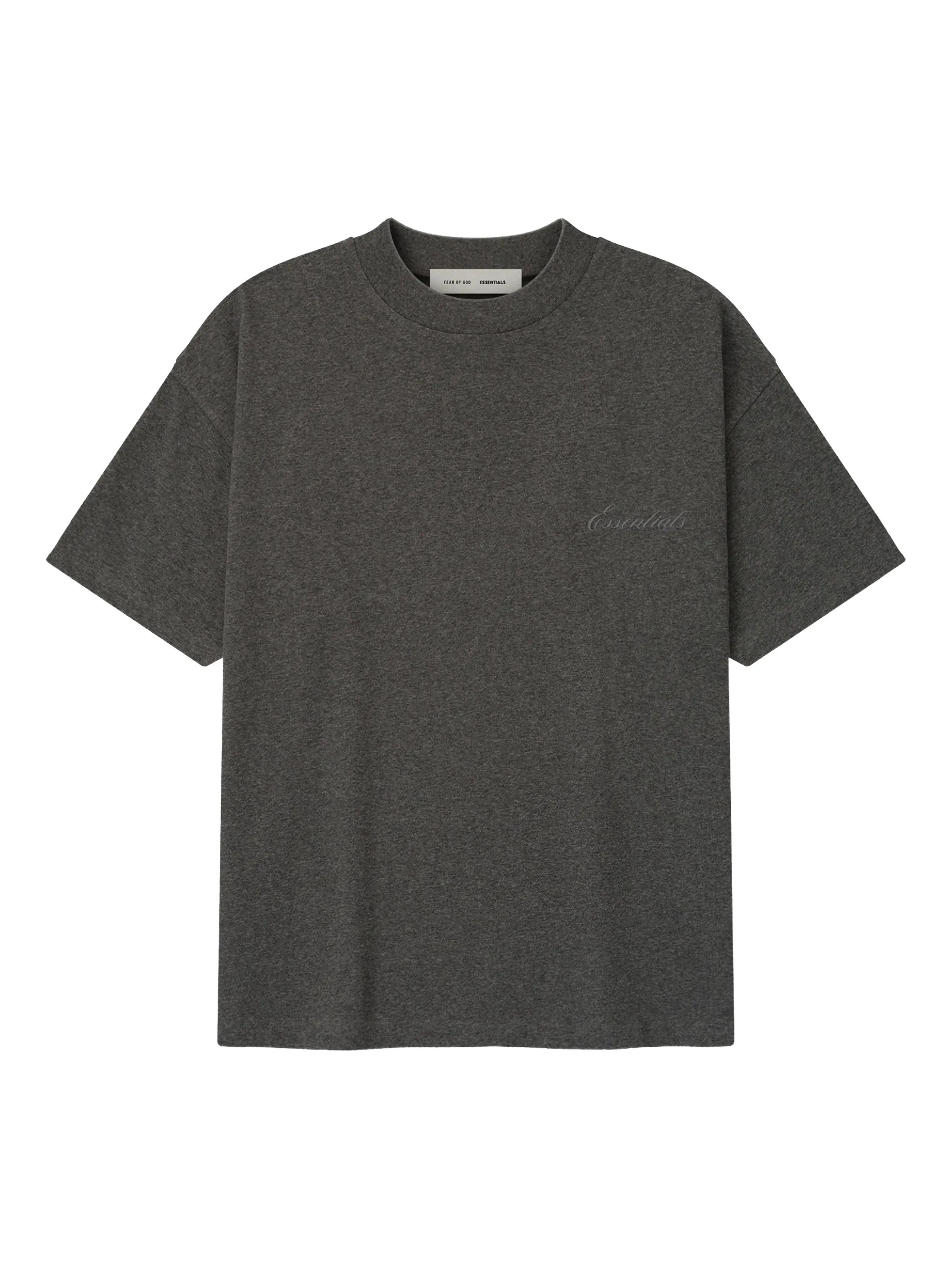 grey t-shirt, front view