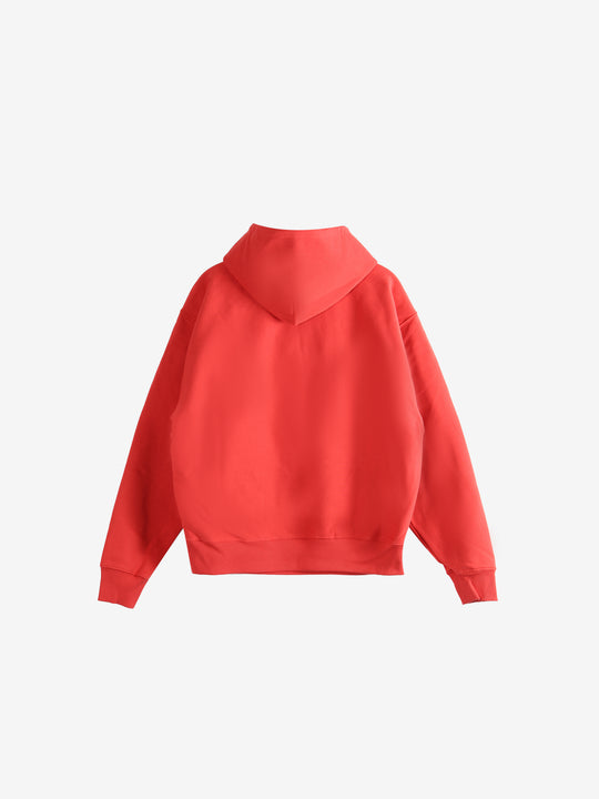 Red hoodie,back view