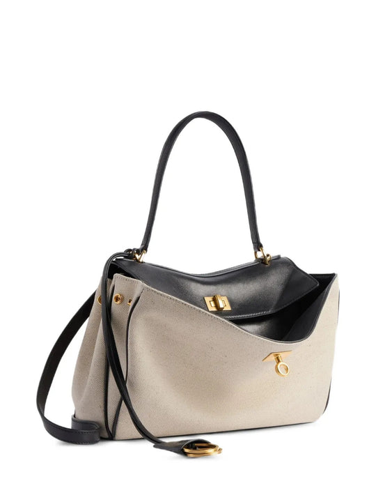 Tan bag, front view