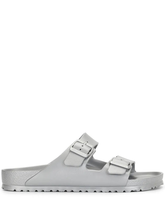 Grey sandals, side view