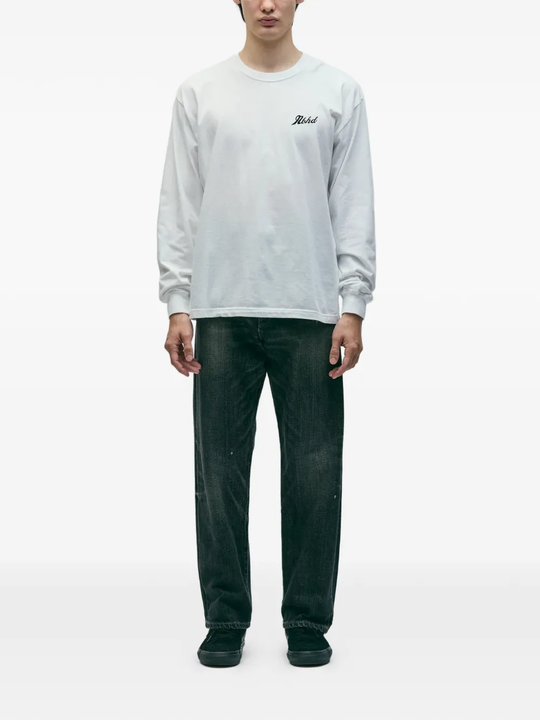 Blue pants, full body view