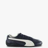 Navy shoes, side view