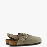 Tan sandals, side view