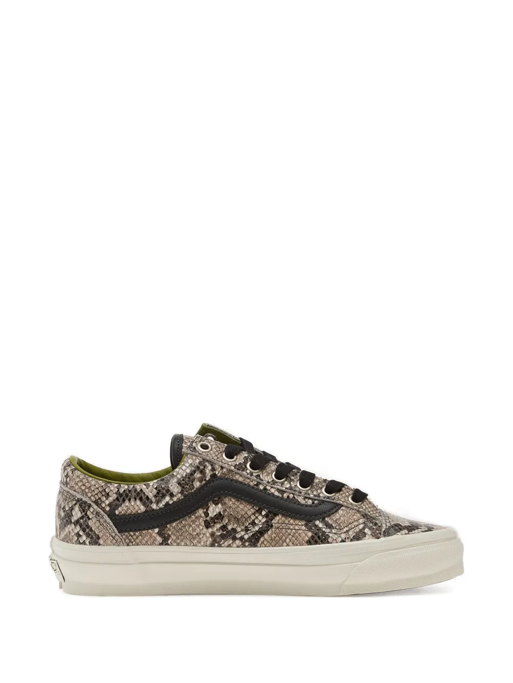 Tan sneakers, front view