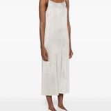 White dress worn by a person, showing the dress fit