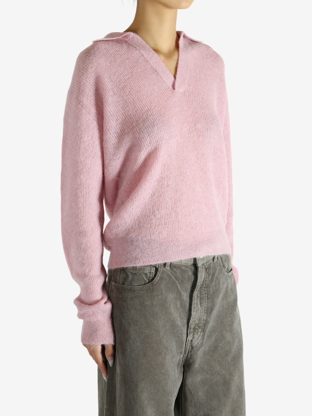 AURALEE - Women Baby Suri Alpaca Sheer Knit Skipper Polo