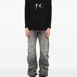 Black hoodie, full body view
