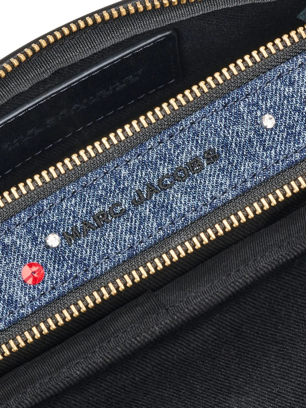 Close up of the blue bag, showing texture of the cotton fabric