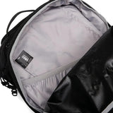 Close up of black bags, showing texture of the nylon fabric