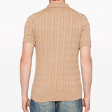 Tan knitwear, full body view