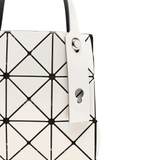 Close up of white bag, showing texture of the nylon fabric
