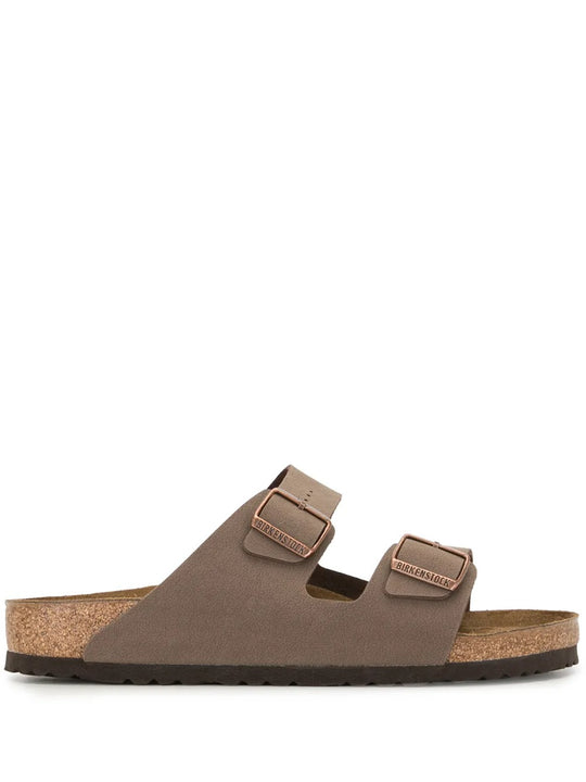 Brown sandals, side view