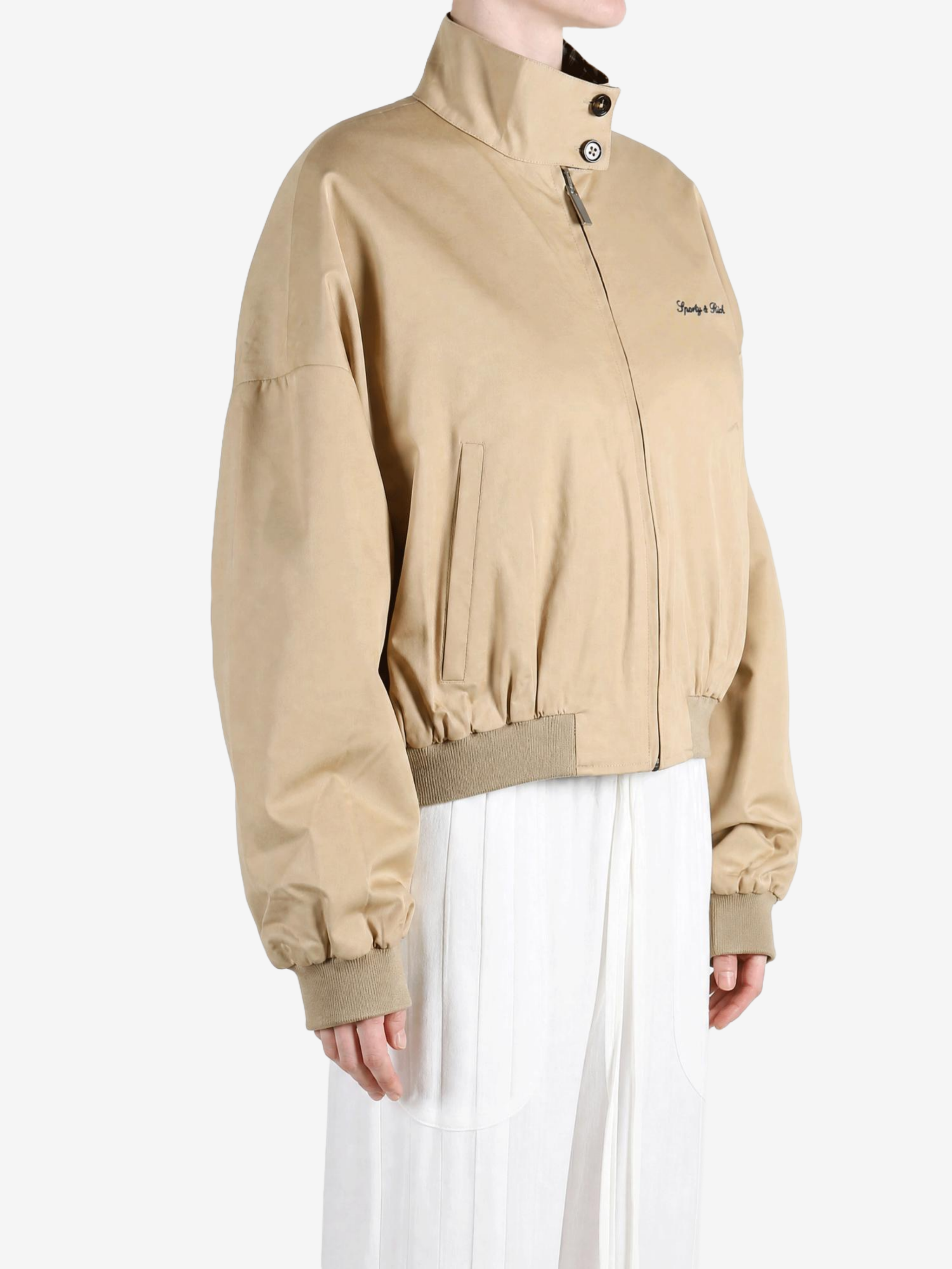 Tan jacket, front view