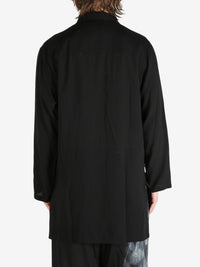 YOHJI YAMAMOTO POUR HOMME - Men Spread Collar Long Shirt