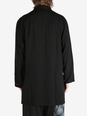 YOHJI YAMAMOTO POUR HOMME - Men Spread Collar Long Shirt