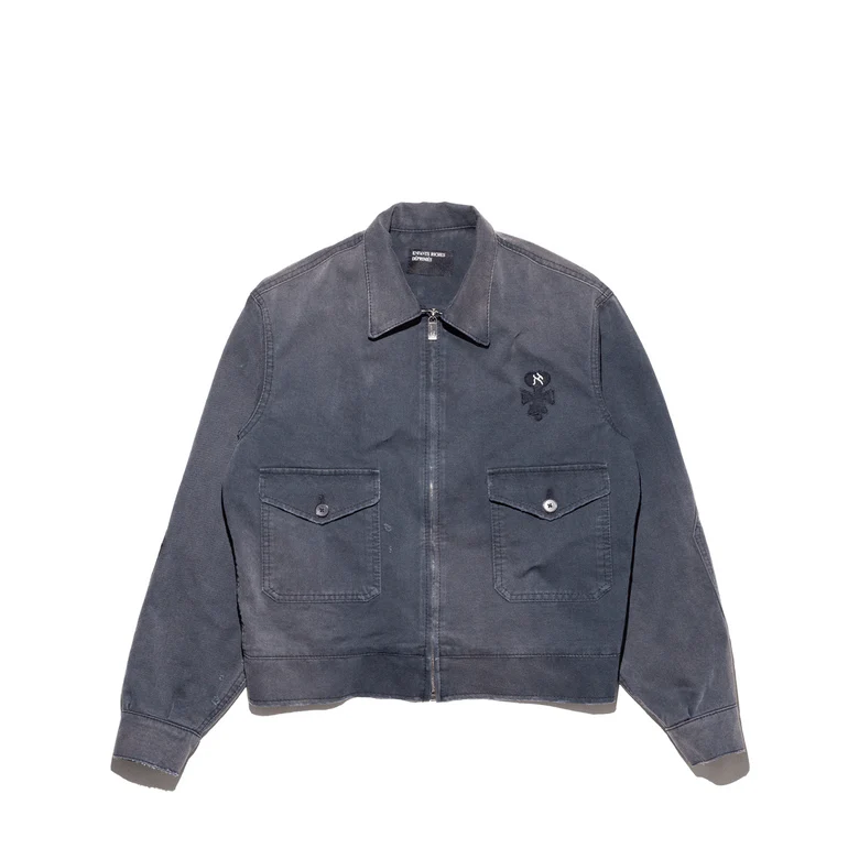 Navy jacket, front view