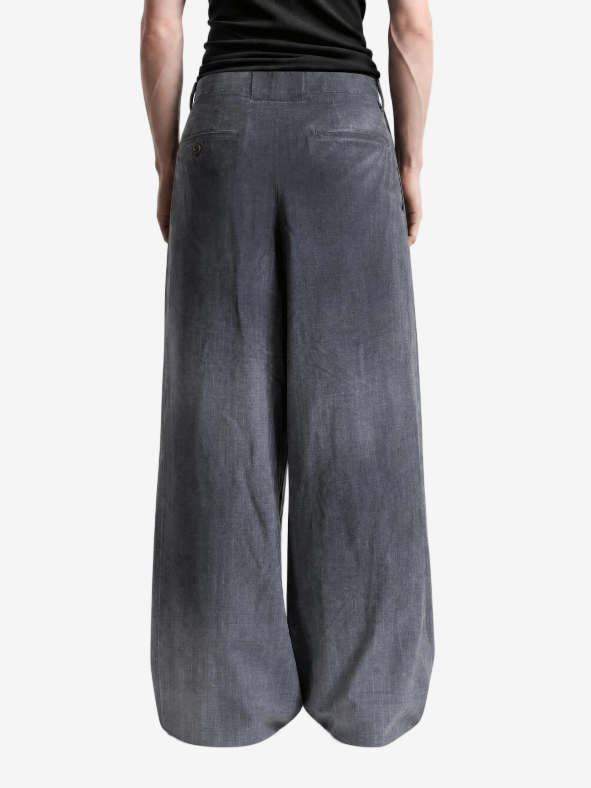 Grey pants, full body view