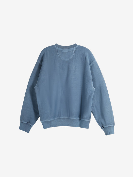 Blue sweatshirt,back view