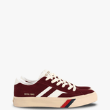 Burgundy shoes, front view