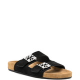 Black sandals, front view