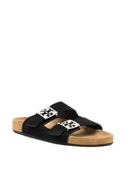 Black sandals, front view