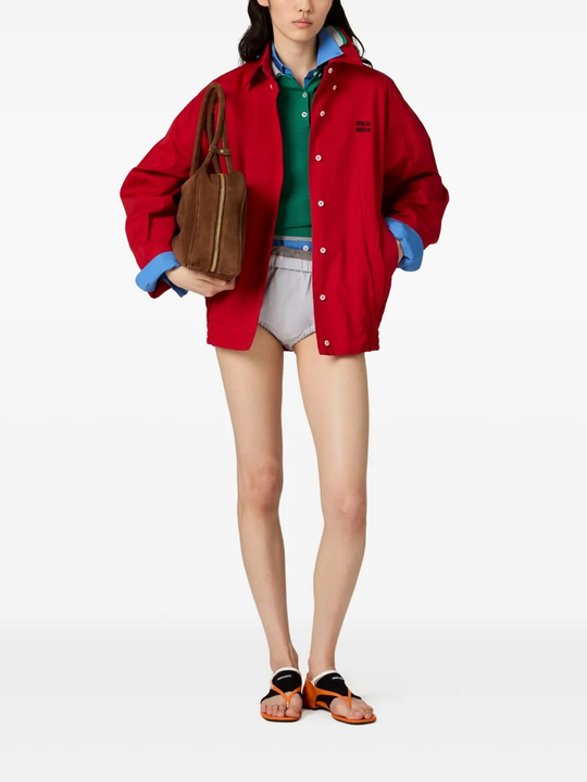 Red jacket, full body view