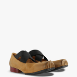 Tan shoes, front view