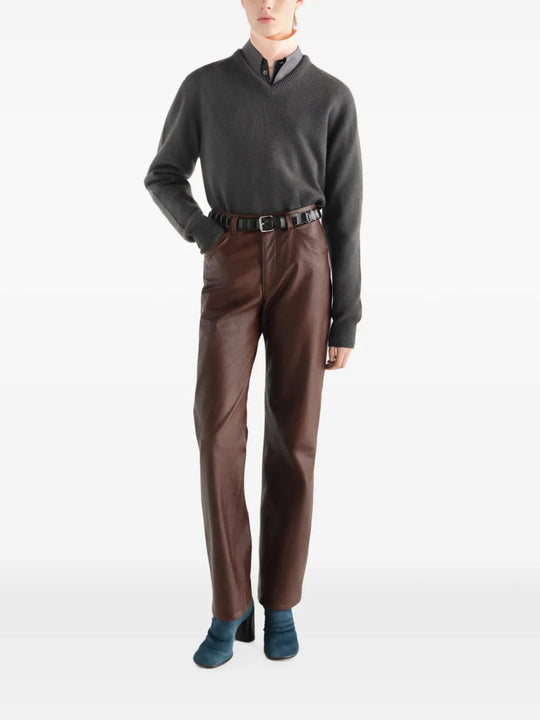 Grey knitwear, full body view