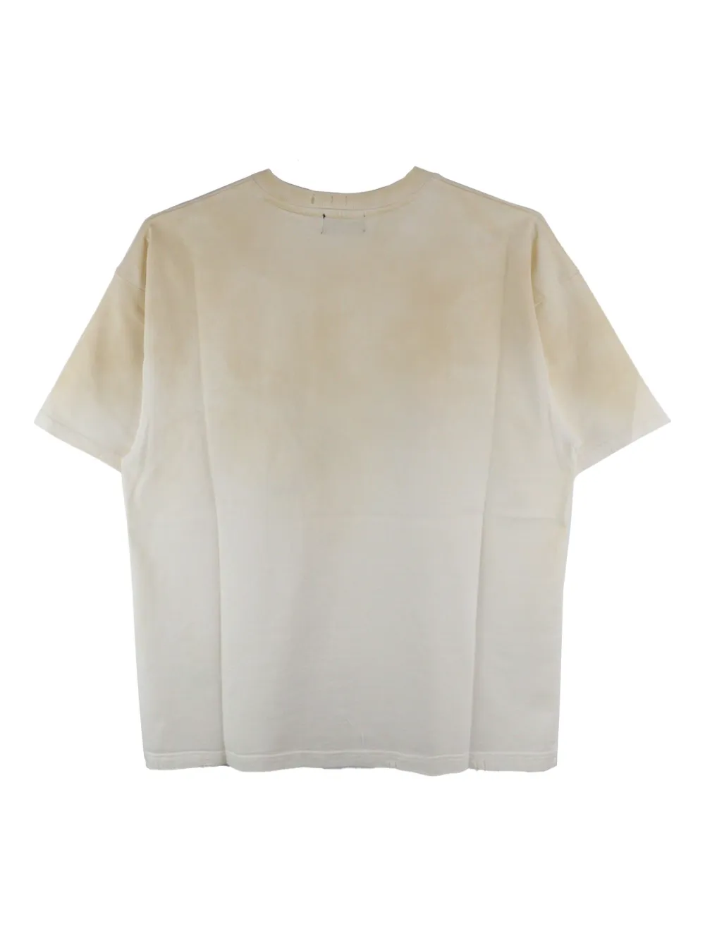 White t-shirt,back view showing gradient effect
