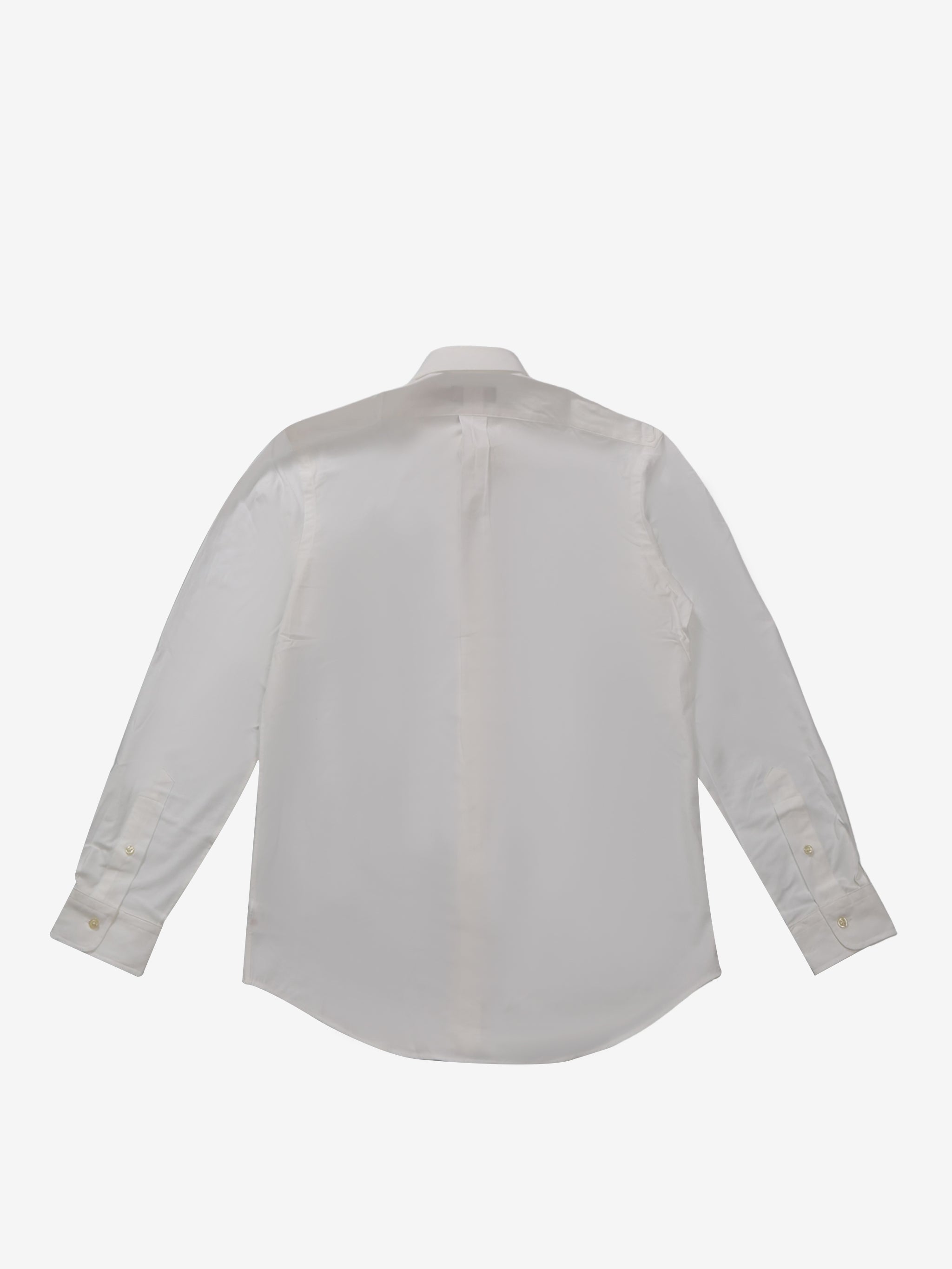 White shirt, back view showing the shirt's hem