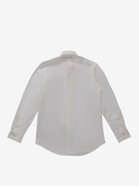 White shirt, back view showing the shirt's hem