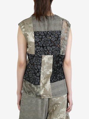 COMMUNS Unisex Printed Patchwork Vest