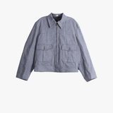 Blue jacket, front view