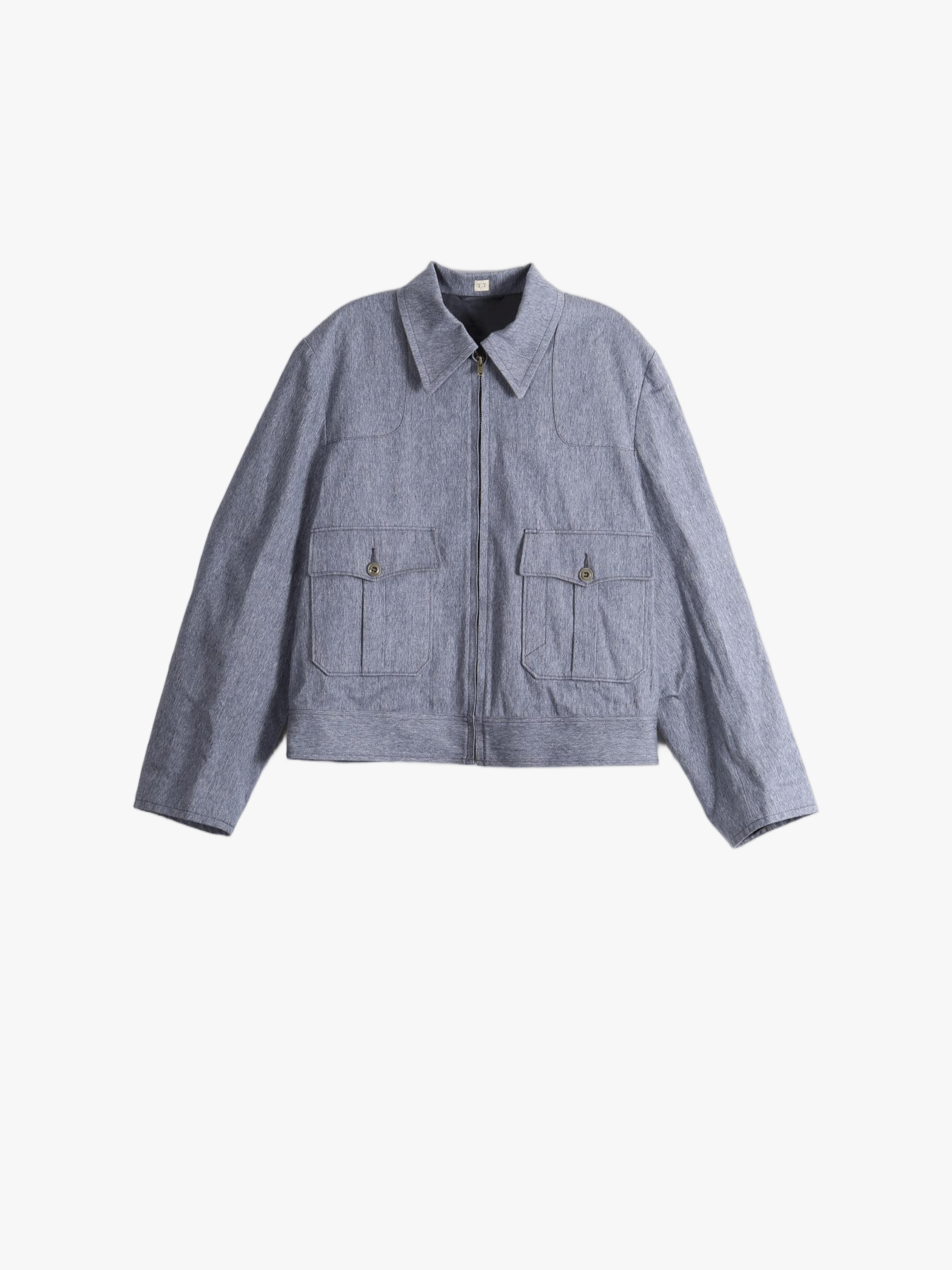 Blue jacket, front view