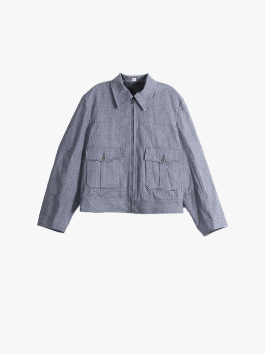Blue jacket, front view