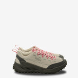 Tan sneakers, front view