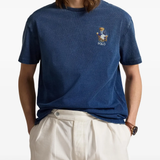 Blue t-shirt worn by a person, showing the t-shirt fit
